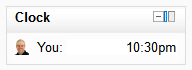 Simple clock block shown with user only