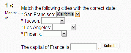 Cloze question type